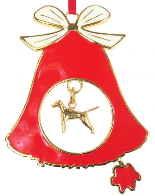 Vizsla Gold Plated Bronze Christmas Holiday Bell Ornament Decoration Gift