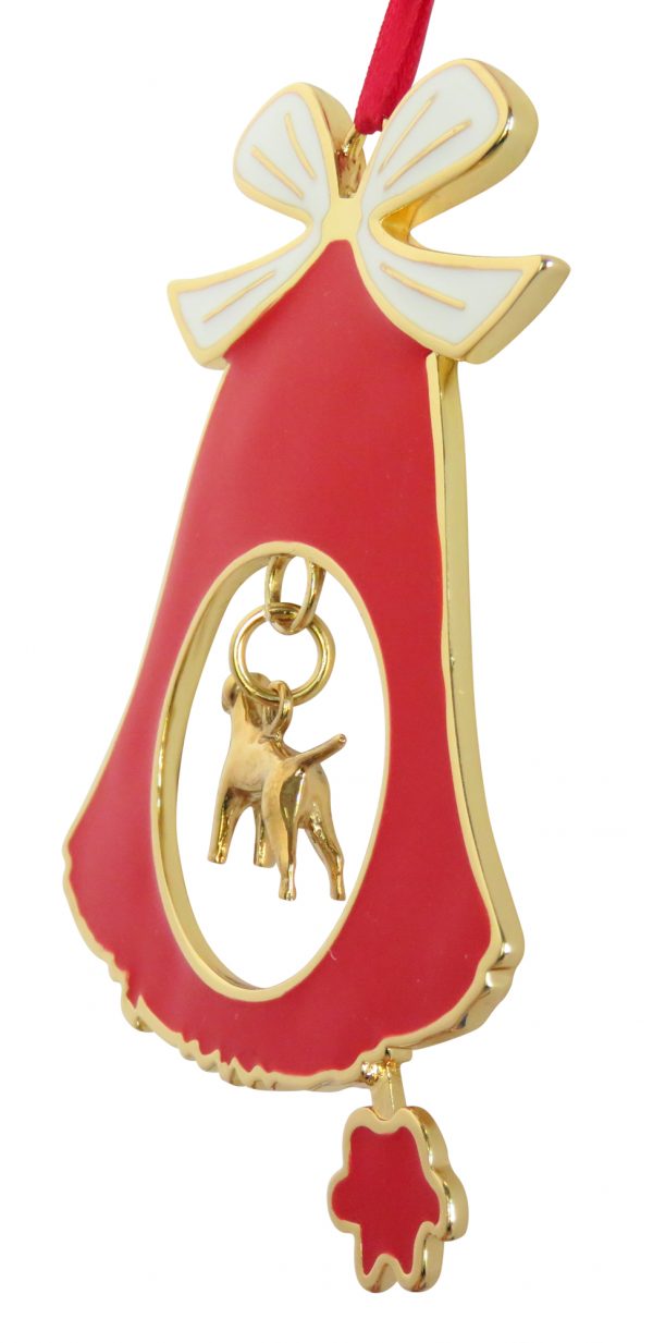 Vizsla Gold Plated Bronze Christmas Holiday Bell Ornament Decoration Gift