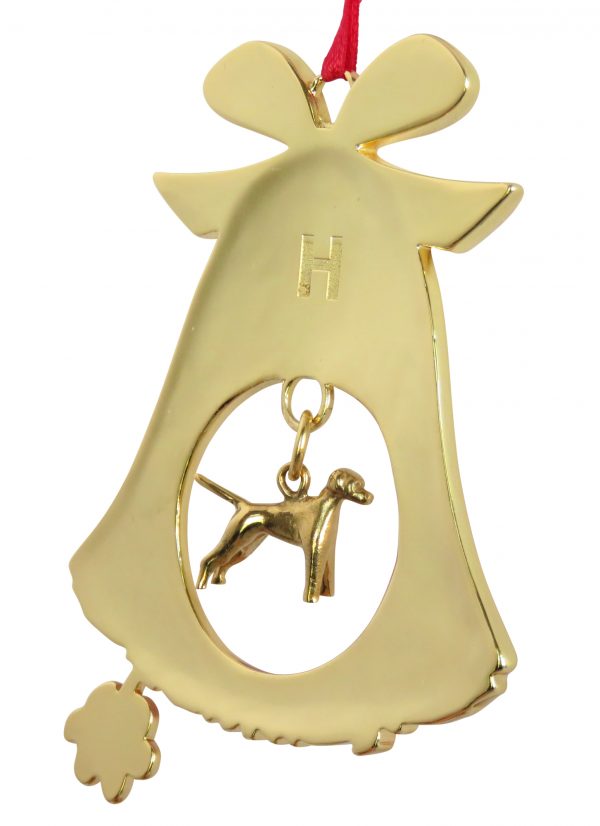 Vizsla Gold Plated Bronze Christmas Holiday Bell Ornament Decoration Gift