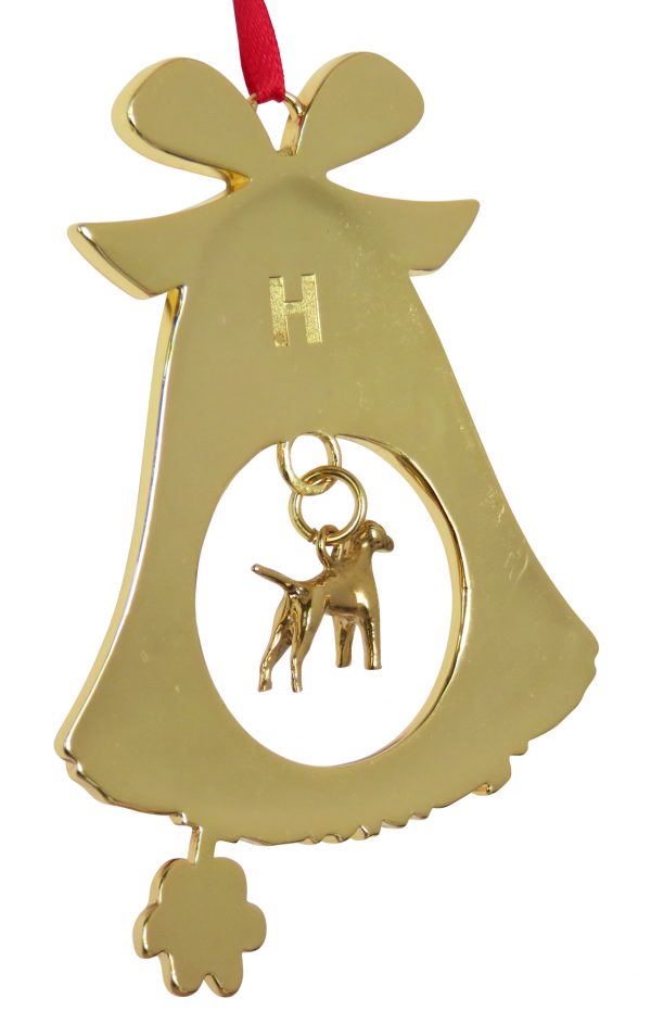 Vizsla Gold Plated Bronze Christmas Holiday Bell Ornament Decoration Gift