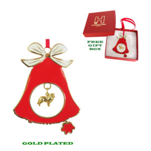 SHETLAND SHEEPDOG SHELTIE Gold Plated Christmas Holiday BELL Ornament