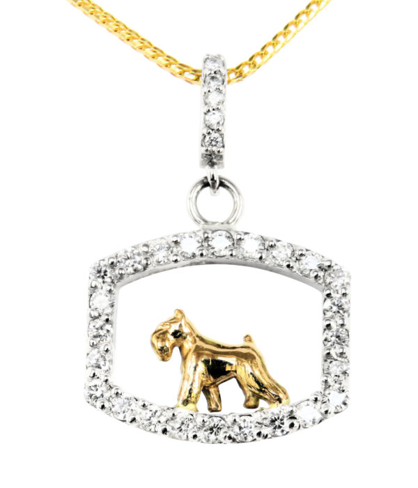 14K Gold Miniature Schnauzer in Dazzling Diamonds