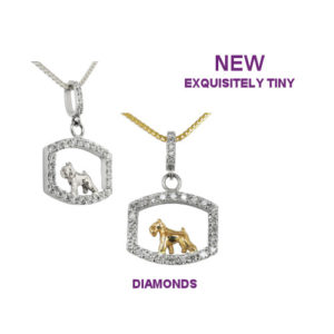 14K Gold Miniature Schnauzer in Diamonds