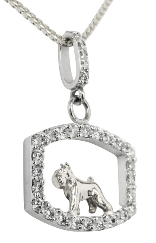 14K Gold Miniature Schnauzer in Dazzling Diamonds