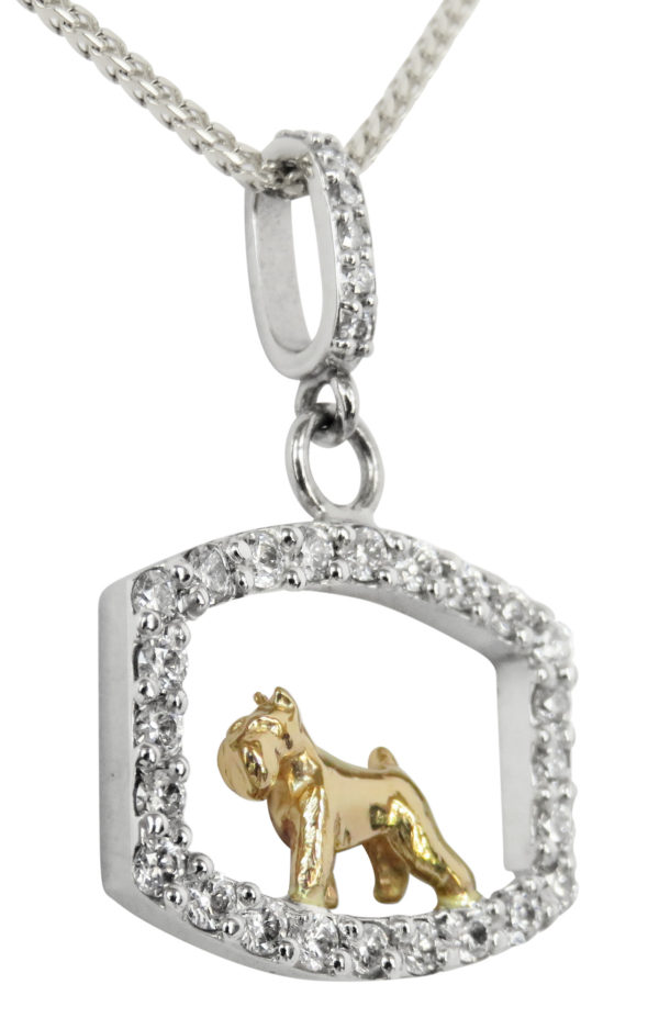 14K Gold Miniature Schnauzer in Dazzling Diamonds