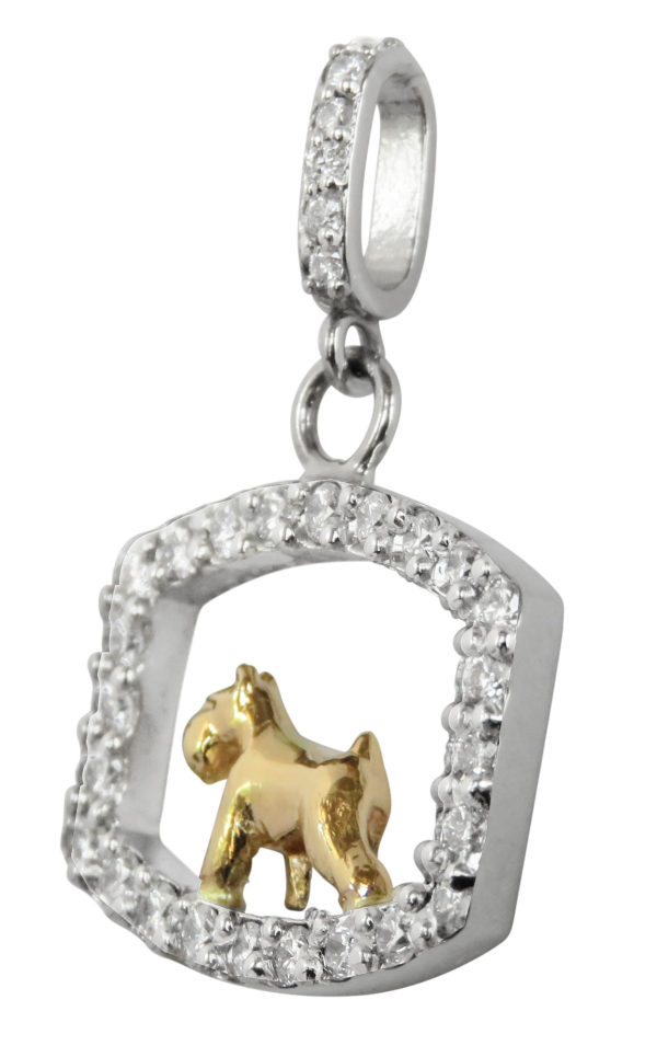 14K Gold Miniature Schnauzer in Dazzling Diamonds