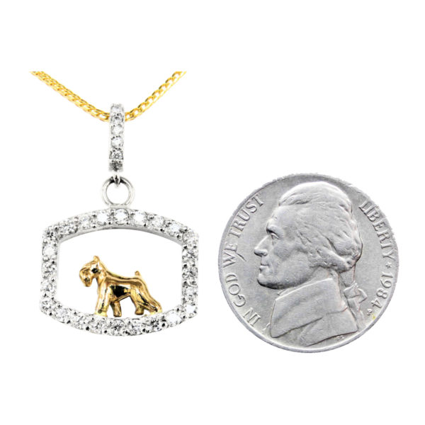 14K Gold Miniature Schnauzer in Dazzling Diamonds