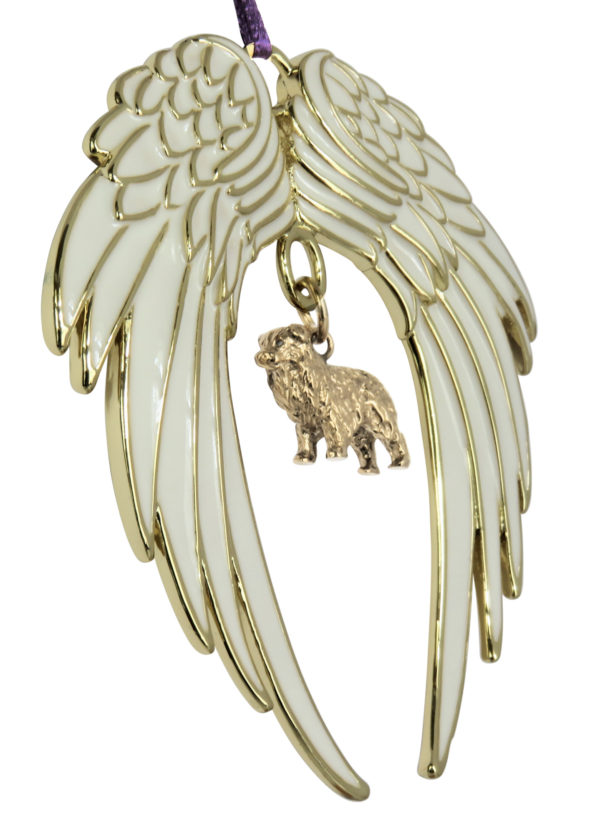 AUSTRALIAN SHEPHERD A Gold Plated ANGEL WING Memorial Christmas Holiday Ornament