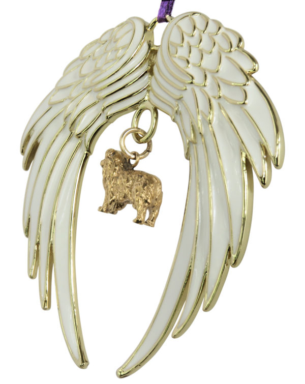 AUSTRALIAN SHEPHERD A Gold Plated ANGEL WING Memorial Christmas Holiday Ornament