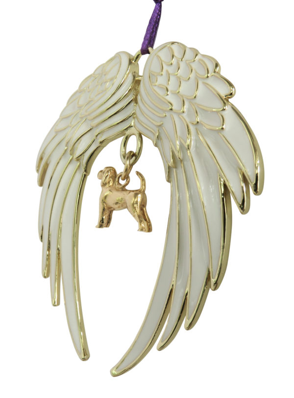 BEAGLE Gold Plated ANGEL WING Memorial Christmas Holiday Ornament