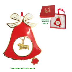 Sussex Spaniel Gold Plated Bronze Christmas Holiday Bell Ornament Decoration