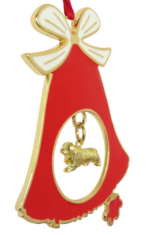 Sussex Spaniel Gold Plated Bronze Christmas Holiday Bell Ornament Decoration