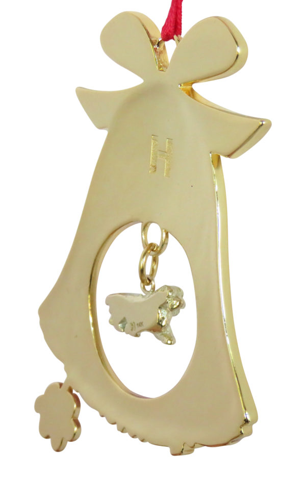 Sussex Spaniel Gold Plated Bronze Christmas Holiday Bell Ornament Decoration