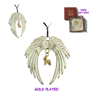 BICHON FRISE Gold Plated ANGEL WING Memorial Christmas Holiday Ornament