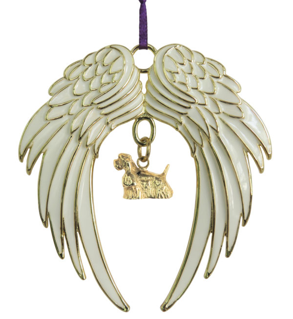 COCKER SPANIEL Gold Plated ANGEL WING Memorial Christmas Holiday Ornament