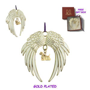 COCKER SPANIEL Gold Plated ANGEL WING Memorial Christmas Holiday Ornament