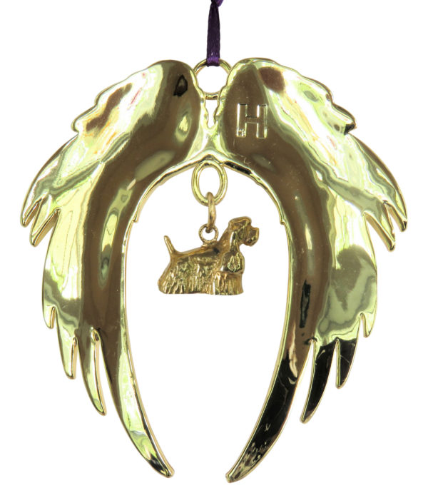 COCKER SPANIEL Gold Plated ANGEL WING Memorial Christmas Holiday Ornament