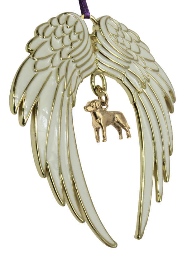 LABRADOR RETRIEVER Gold Plated ANGEL WING Memorial Christmas Holiday Ornament