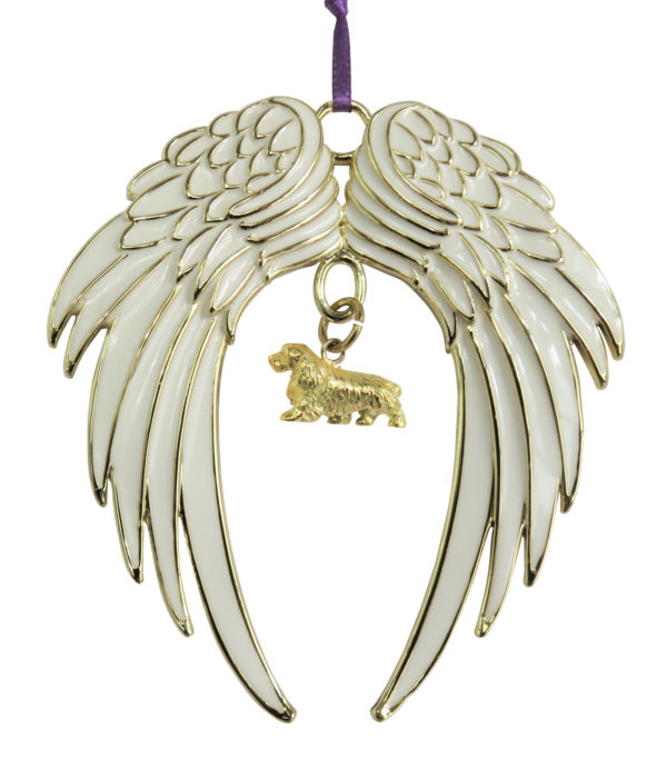 SUSSEX Gold Plated ANGEL WING Memorial Christmas Holiday Ornament