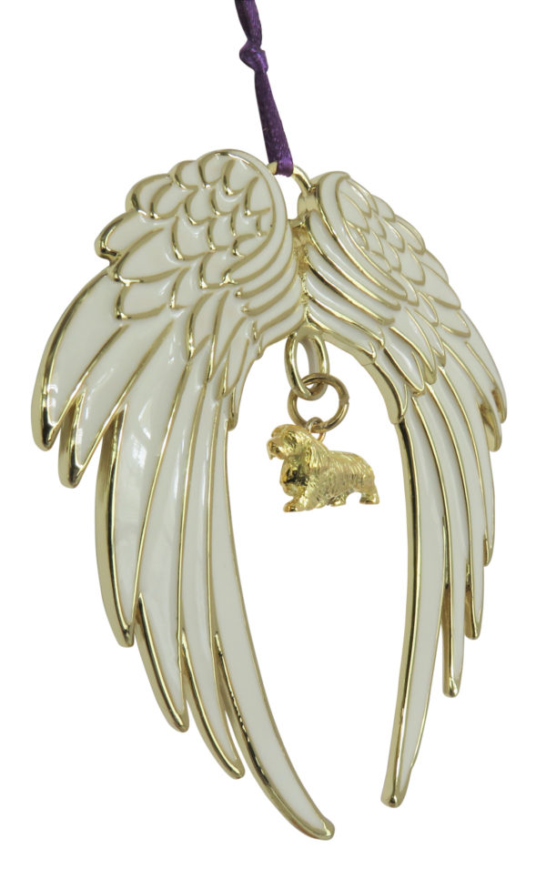 SUSSEX Gold Plated ANGEL WING Memorial Christmas Holiday Ornament