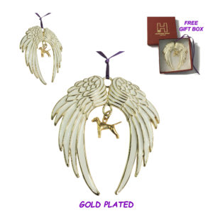 VIZSLA Gold Plated ANGEL WING Memorial Christmas Holiday Ornament