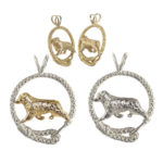 Australian Shepherd in Leash 14K Gold or Sterling Silver