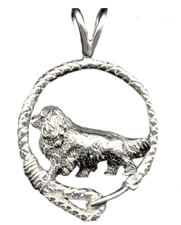Cavalier King Charles Spaniel in Leash Pendant Charm Necklace in 14K Gold or Sterling Silver