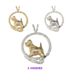 West Highland White Terrier - Westie - in Leash Pendant Charm Necklace in 14K Gold or Sterling Silver