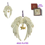 NEWFOUNDLAND Gold Plated Enamel Angel Wings Ornament